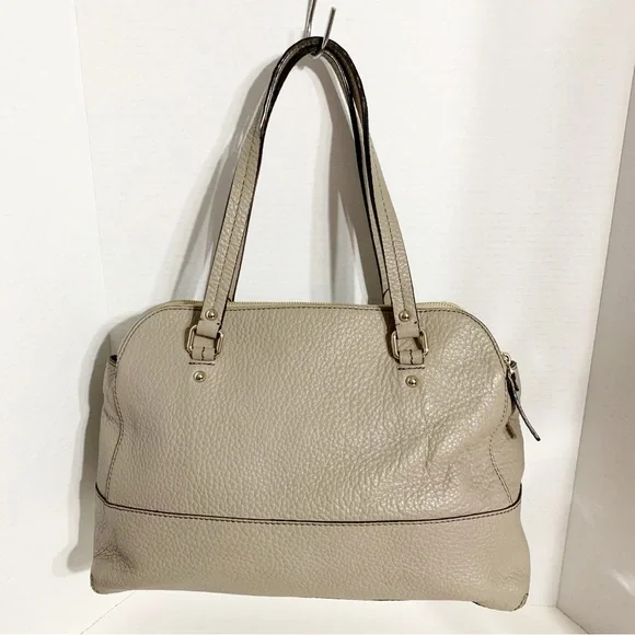 kate spade Taupe Pebbled Leather Grove Court Lainey Satchel Fully Lined Top Hand - Picture 2 of 14